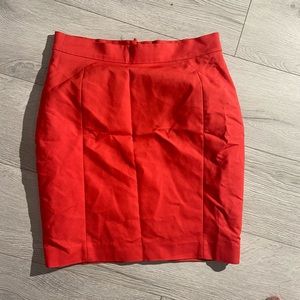 Red mini skirt